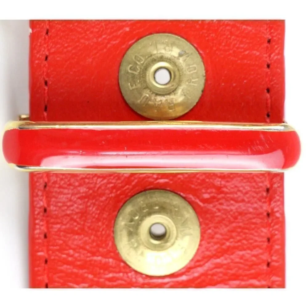 VTG ST. JOHN RED GENUINE LEATHER 1.5